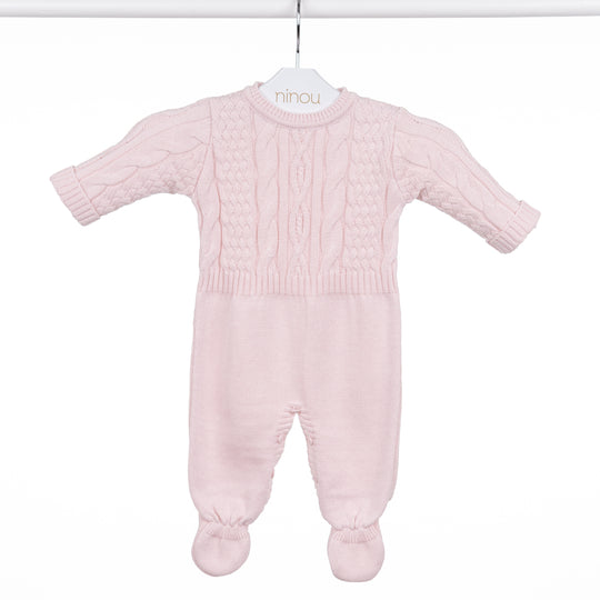 Macacão de bebê Gaspard rosa, da Ninou