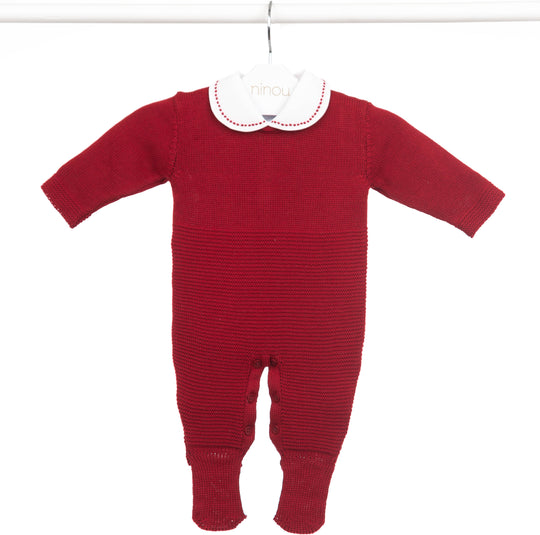 Macacão de bebê Leandre vermelho, da Ninou