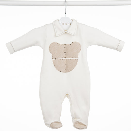 Macacão de bebê Sucre off white, da Ninou