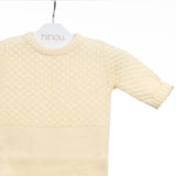 Macacão de bebê Toty amarelo, da Ninou