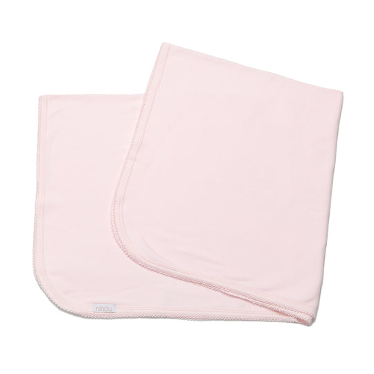 Manta de bebê Ami rosa em tricô, da Ninou