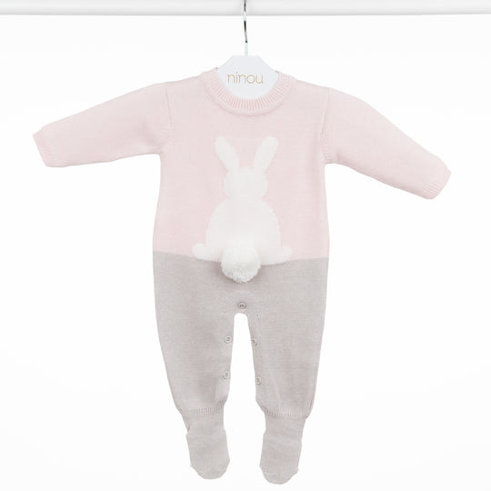 Macacão de bebê Tintim rosa, da Ninou